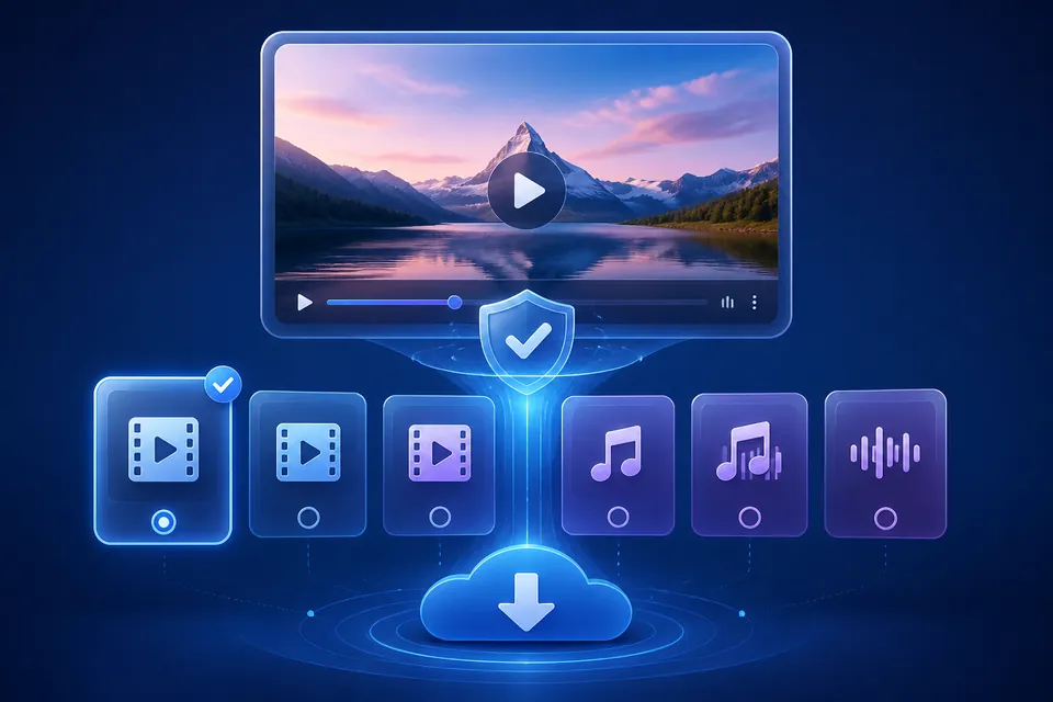 YTSave public media download workflow illustration
